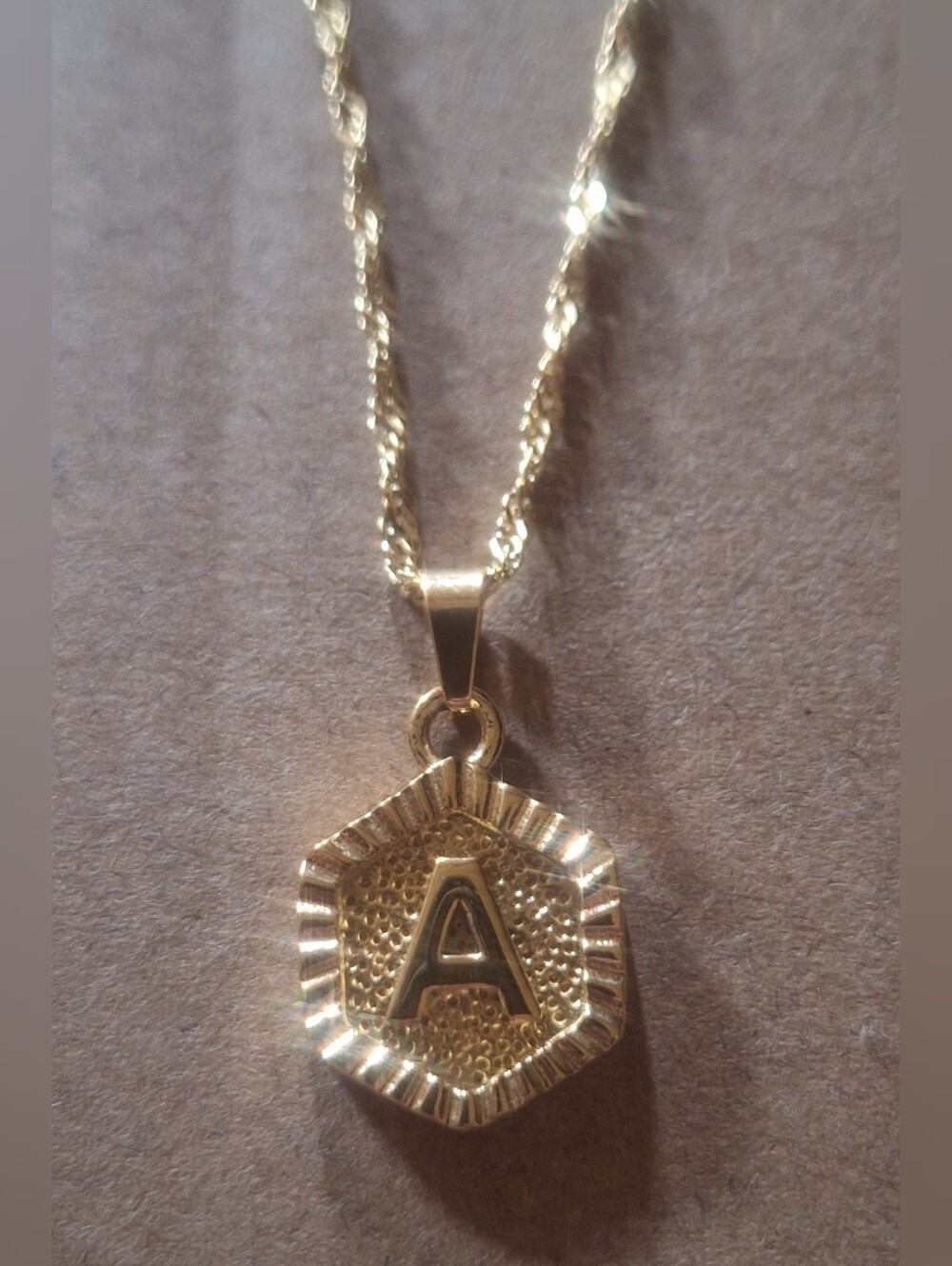 Oak & Ivy Boutique Stainless Gold Tone A Initial Adjustable Necklace NWOT